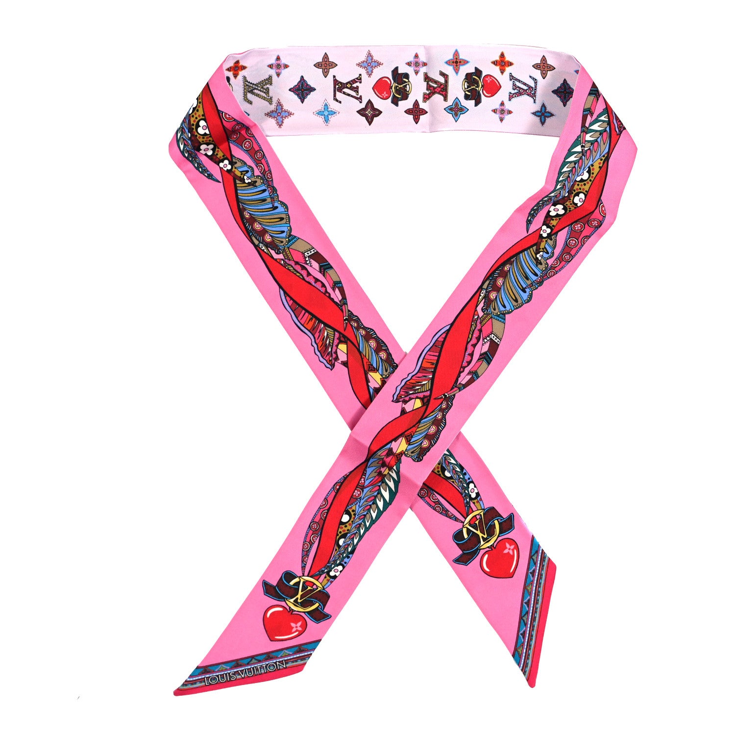 Louis Vuitton Silk Monogram Romance BB Bandeau Rose 1 of 4