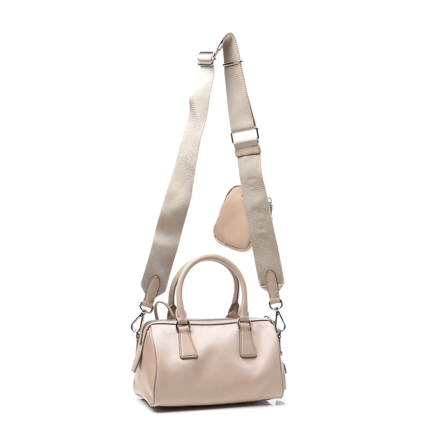 Tessuto Nylon Saffiano Re-Edition 2005 Top Handle Crossbody Bag Cammeo