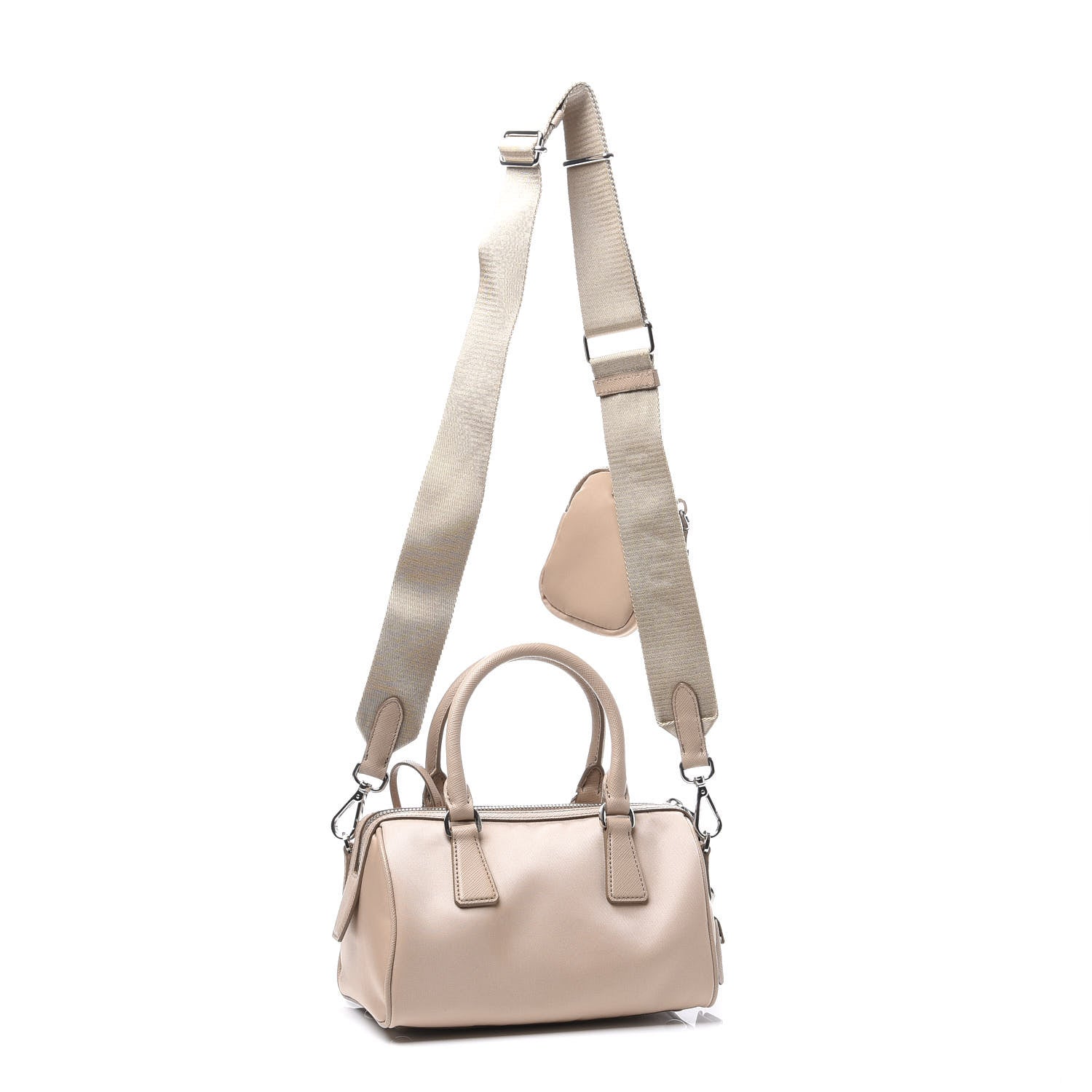 Prada Tessuto Nylon Saffiano Re-Edition 2005 Top Handle Crossbody Bag Cammeo 2 of 14