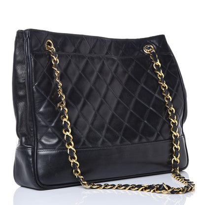 Chanel Lambskin Quilted Shopping Tote Black 3 of 7