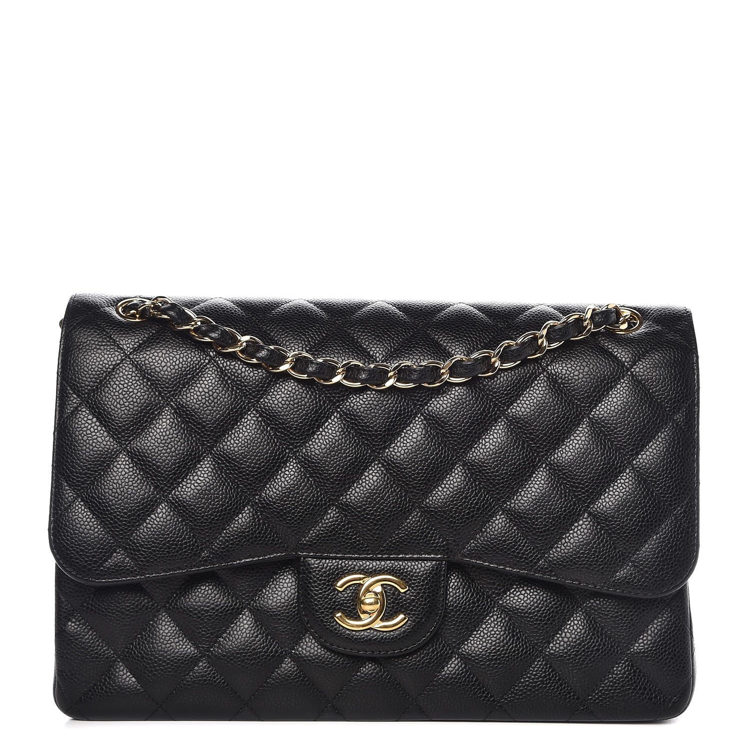 Chanel Caviar Quilted Jumbo Double Flap Black 1 of 10