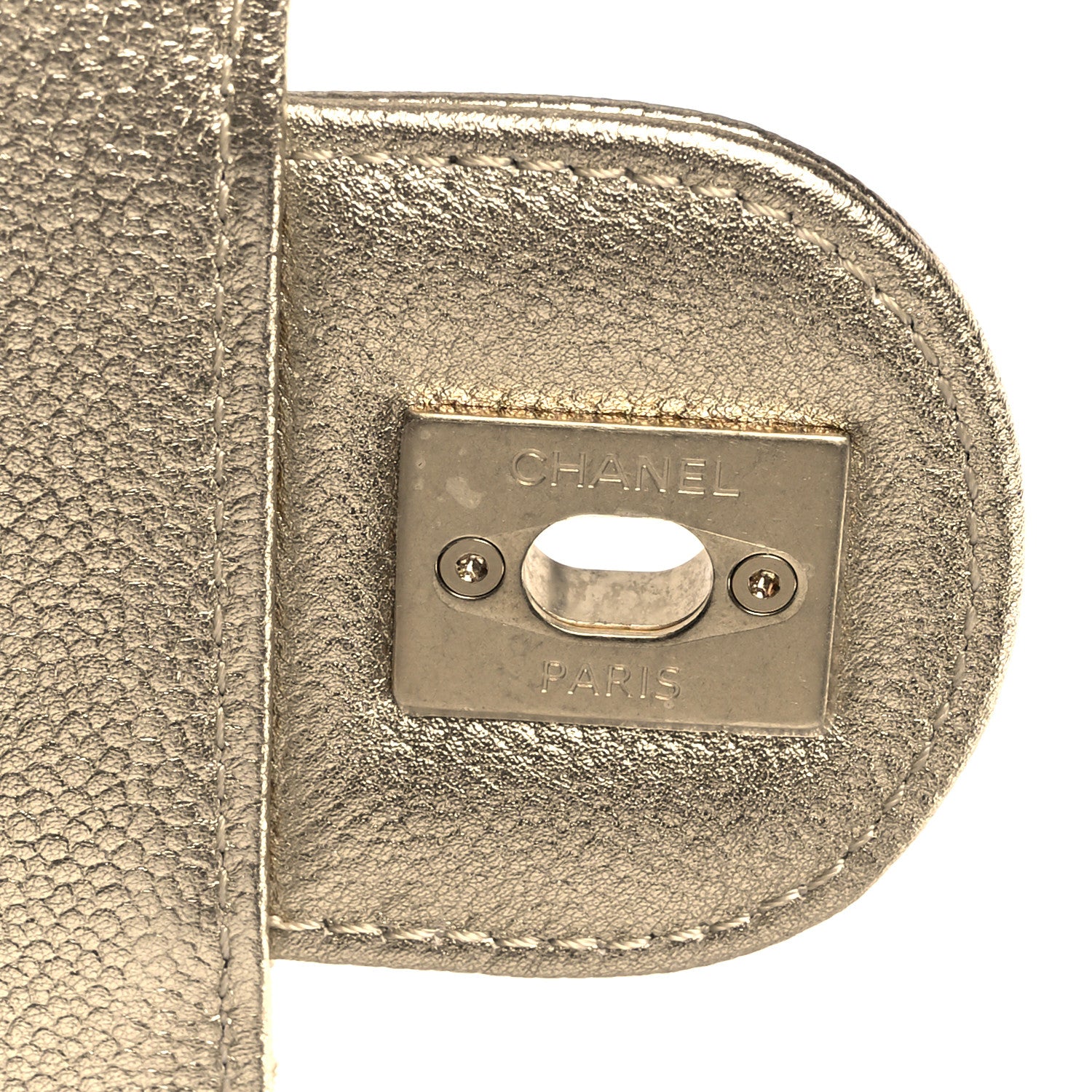 Chanel Metallic Caviar Quilted Medium CC Slide Flap Light Gold 7 of 11