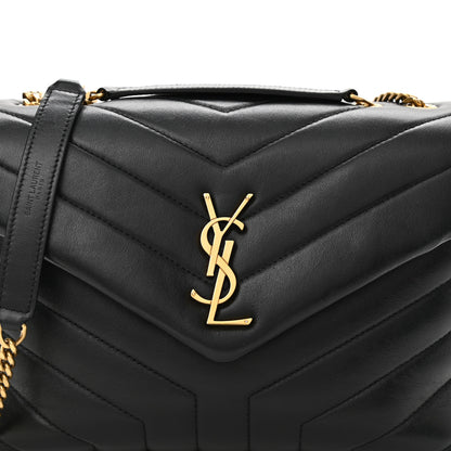 Saint Laurent Calfskin Y Quilted Monogram Small Loulou Chain Satchel Black 9 of 11
