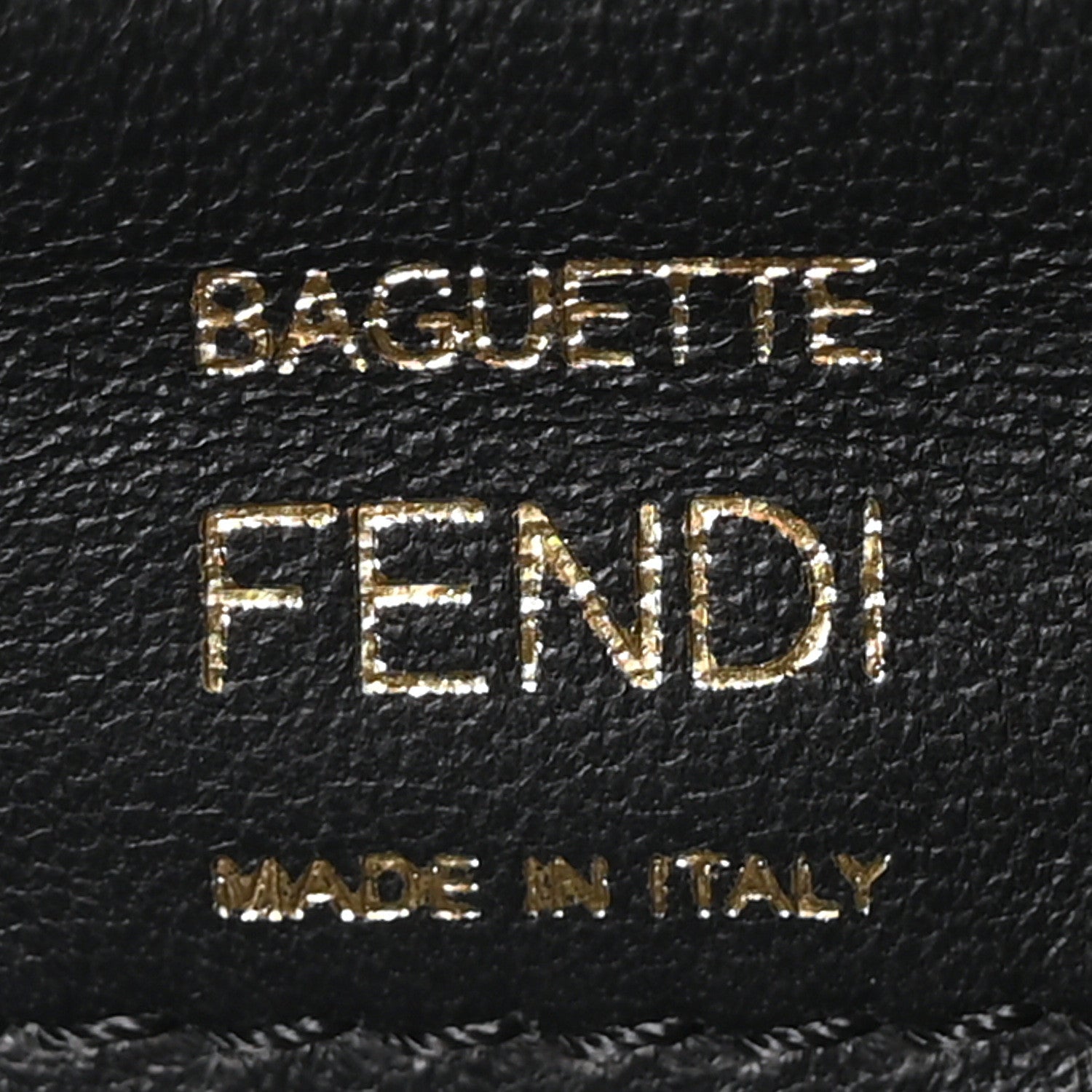 Fendi Nappa FF 1974 Embossed Baguette Black 6 of 10