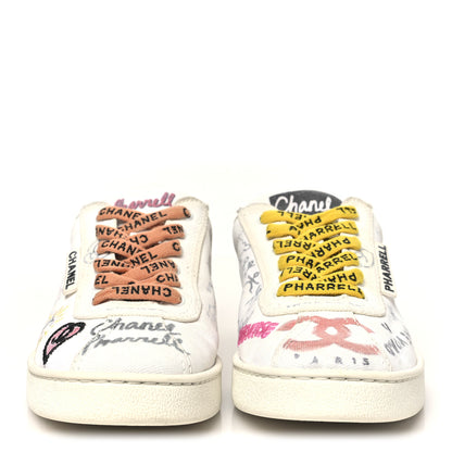 Chanel x Pharrell Williams Canvas Womens Sneakers 37 White Multicolor 3 of 9