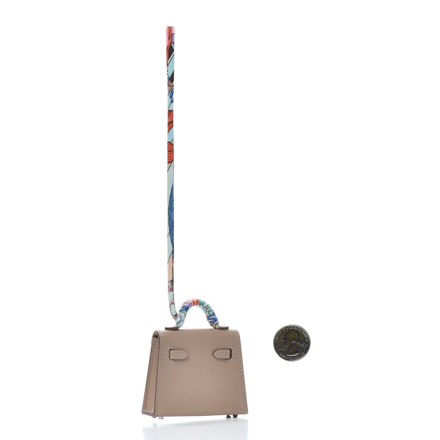 Tadelakt Mini Kelly Twilly Bag Charm Argile