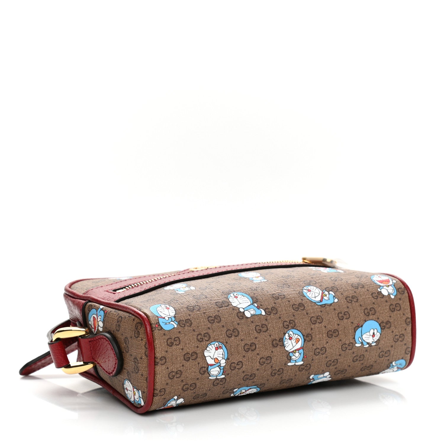 Gucci X DORAEMON Mini Vintage GG Supreme Monogram Camera Bag Beige Cherry Red 4 of 11