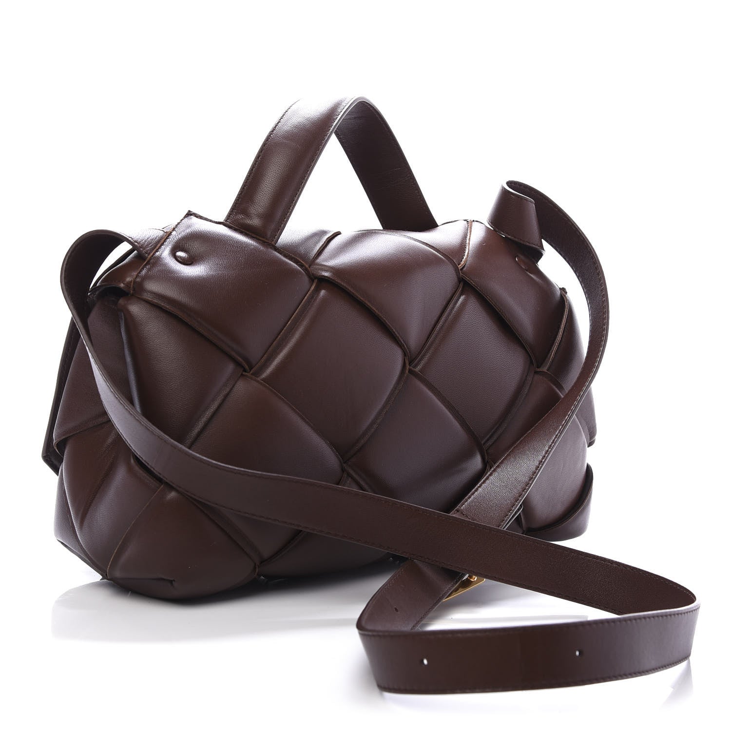 Bottega Veneta Nappa Intreccio Padded Top Handle Shoulder Bag Brownie 3 of 9