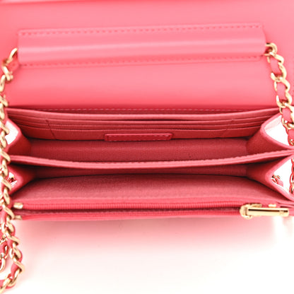 Chanel Lambskin Quilted Mini Wallet On Chain WOC Pink 4 of 9