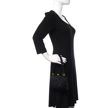 Chanel Satin Quilted Clutch Black 2 of 10