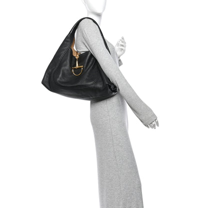 Gucci Grained Calfskin Softbit Maxi Shoulder Bag Black 2 of 11