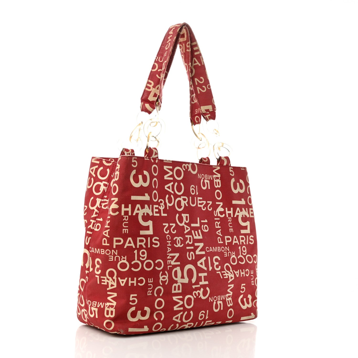 Chanel Canvas 31 Rue Cambon Beach Tote Red 4 of 14
