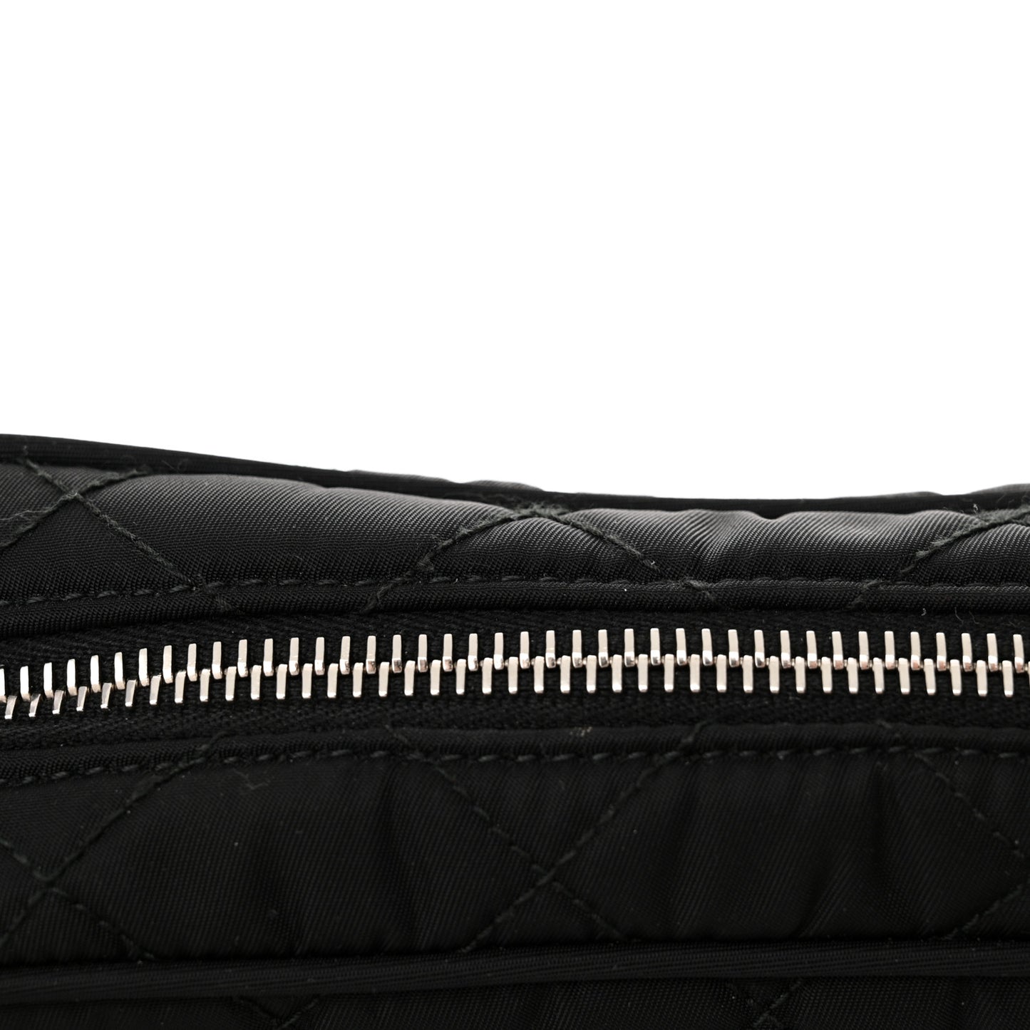 Nylon Tessuto Impuntu Quilted Bandoliera Crossbody Bag Black