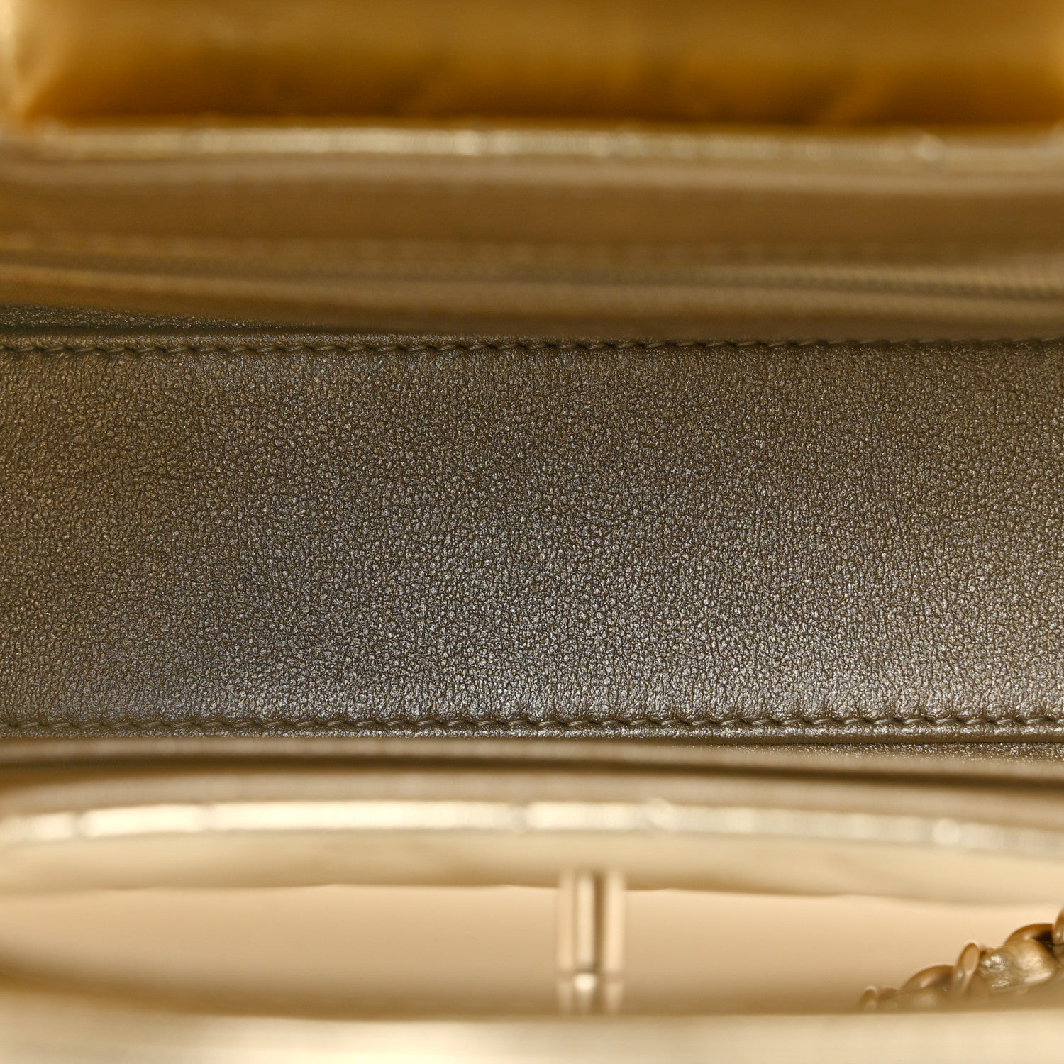 Chanel Metallic Shiny Aged Calfskin Quilted Nano Kelly Shopper Gold 5 of 11
