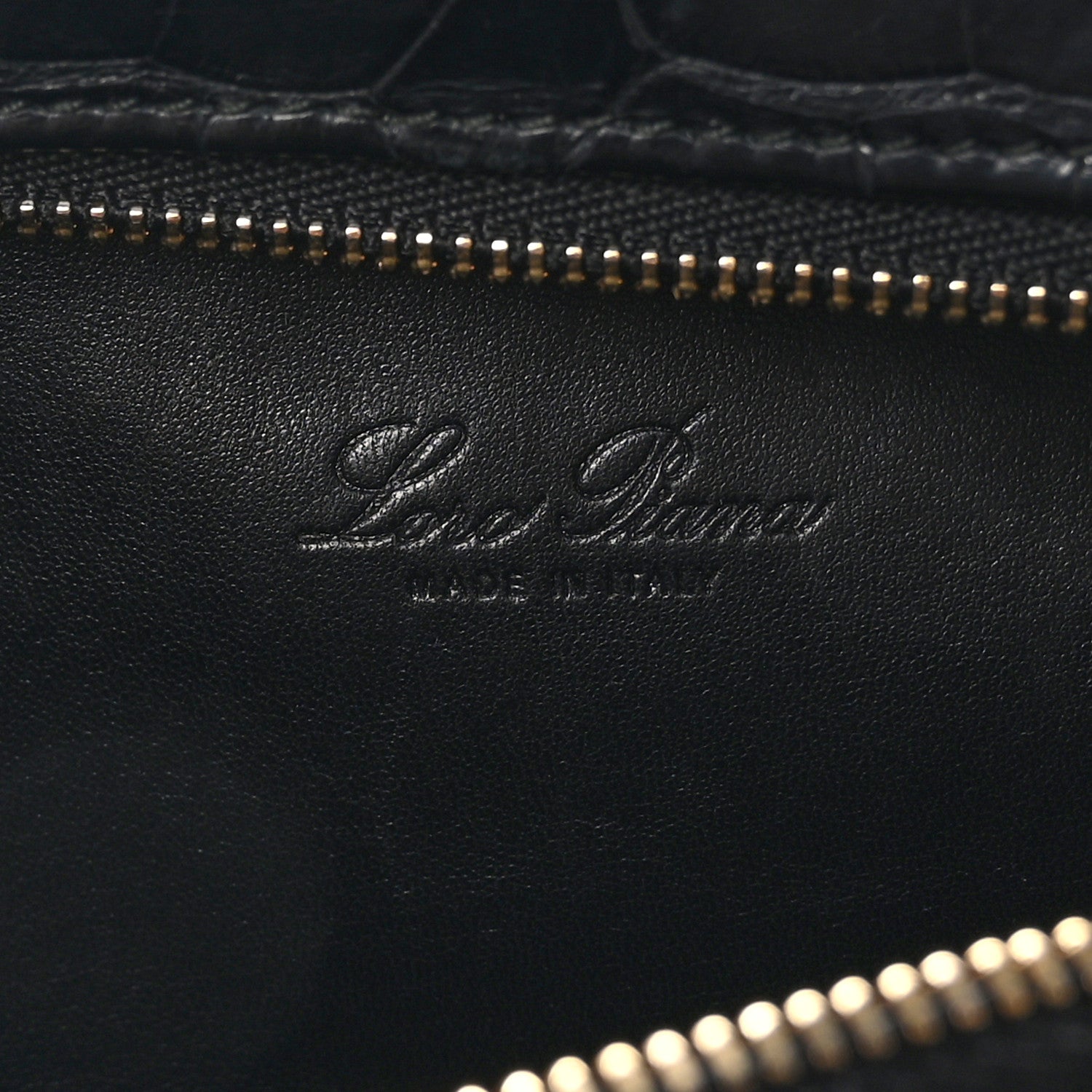 [新品] LORO ポーチ ブラック レディス レザーグッズ ポーチ | Loro Piana