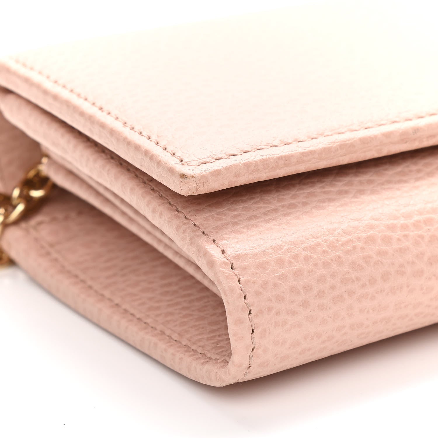 Gucci Dollar Calfskin Petite GG Marmont Wallet Chain Perfect Pink 9 of 12