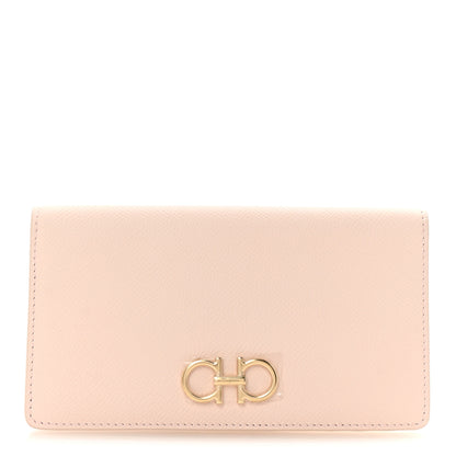 Salvatore Ferragamo Grained Calfskin Gancini Continental Wallet New Bisque 1 of 8