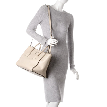 Prada Glace Calf Twin Pocket Tote Quarzo 2 of 8