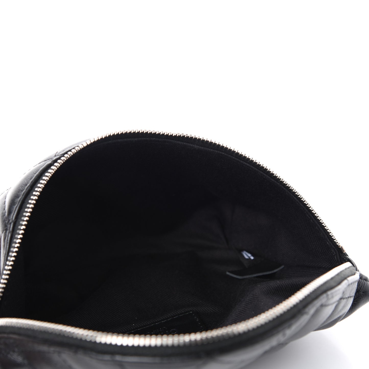 Grained Calfskin Quilted Waist Belt Bag Black
