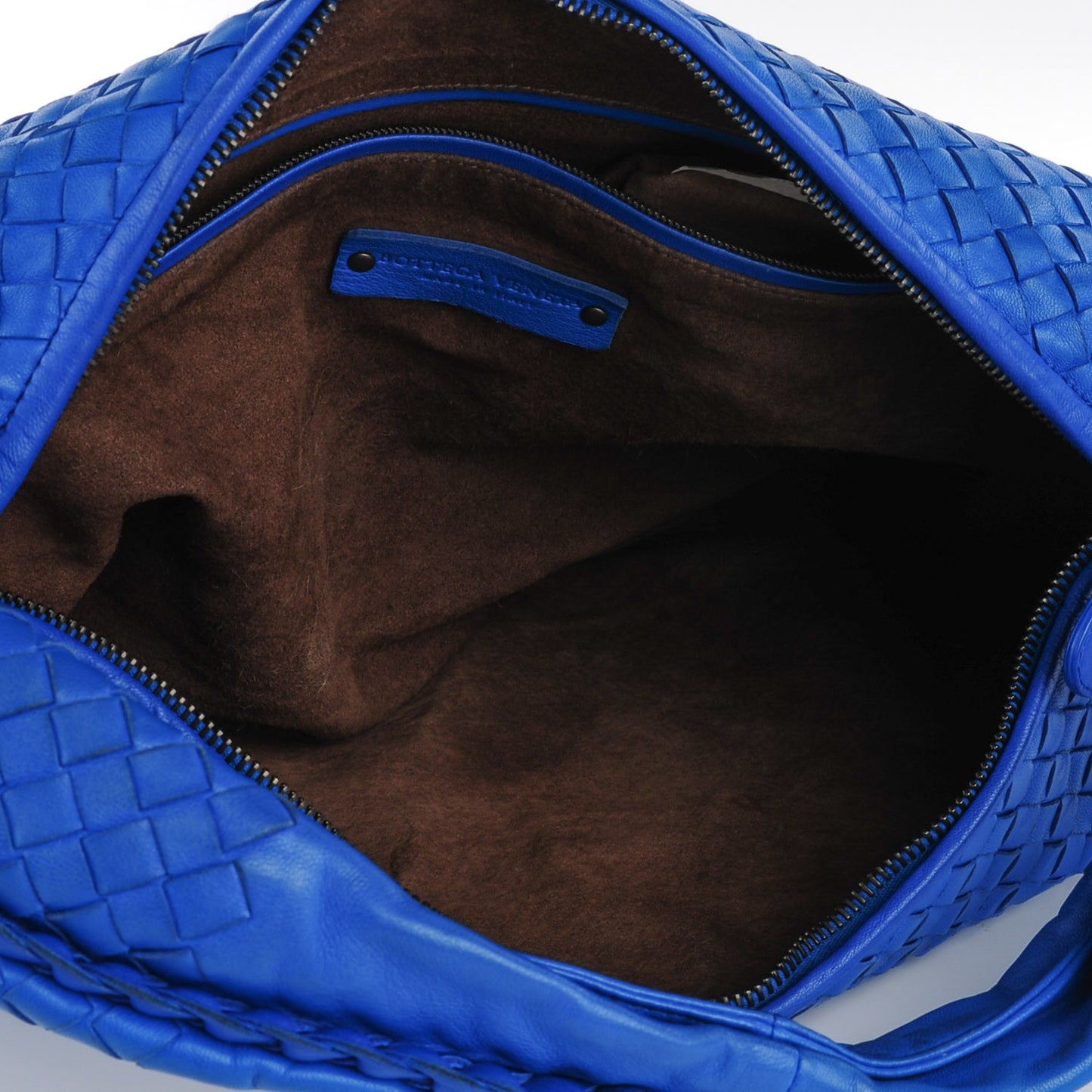 Nappa Intrecciato Large Veneta Hobo Signal Blue