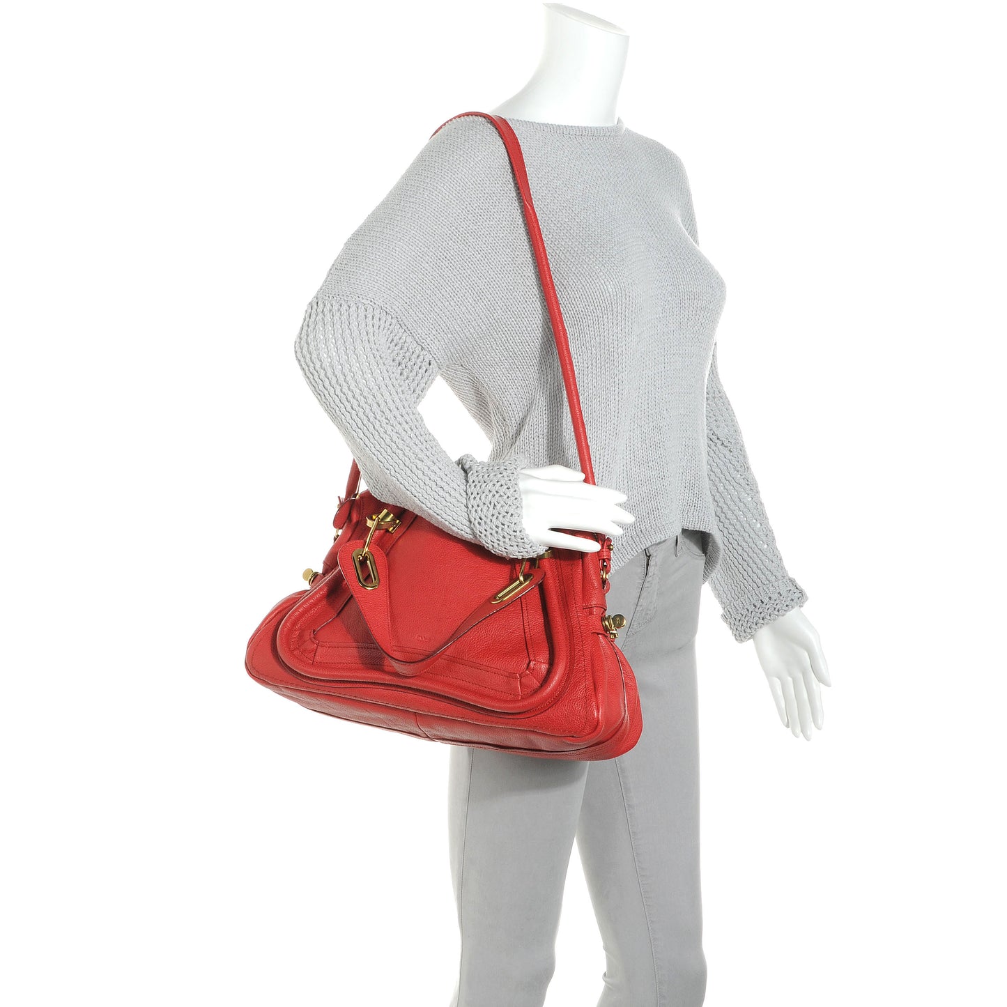 Calfskin Medium Paraty Peony Red
