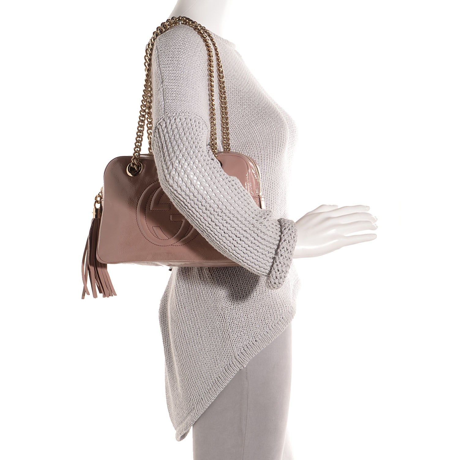 Gucci Soft Patent Small Soho Bowler Dark Cipria 2 of 7