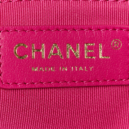 Chanel Washed Denim Quilted Bowling Bag Fuchsia 6 of 11
