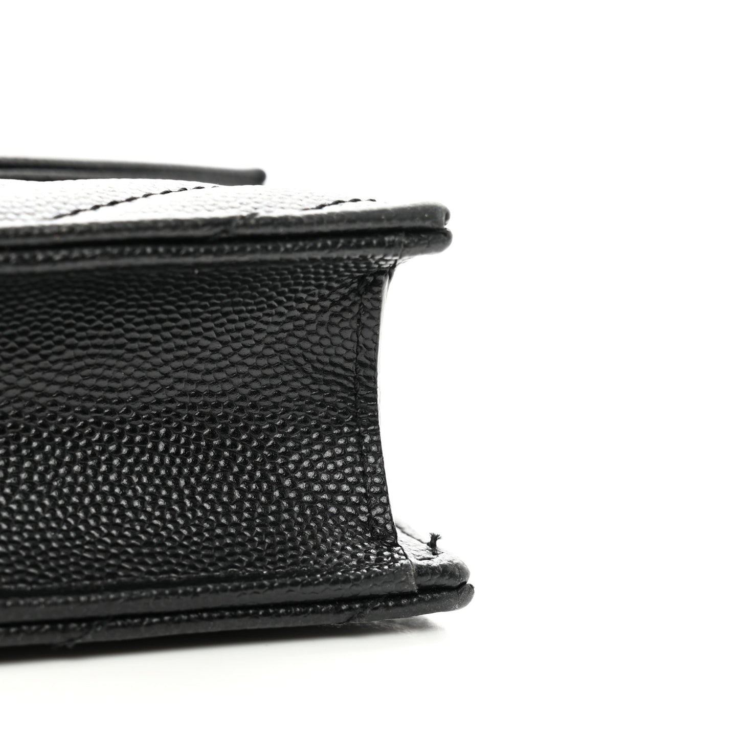 Grain De Poudre Matelasse Chevron Monogram Envelope Chain Wallet Black