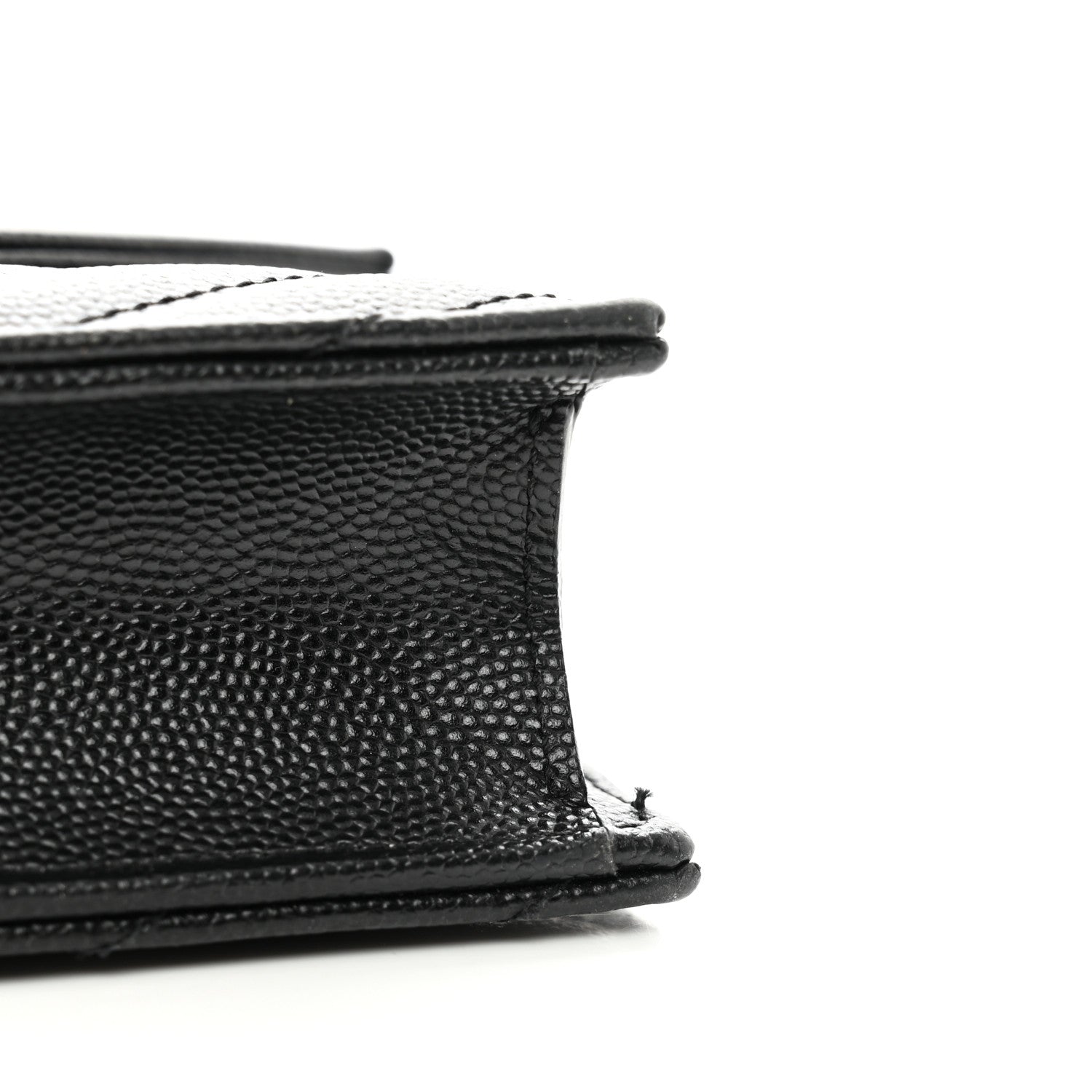 Saint Laurent Grain De Poudre Matelasse Chevron Monogram Envelope Chain Wallet Black 10 of 12