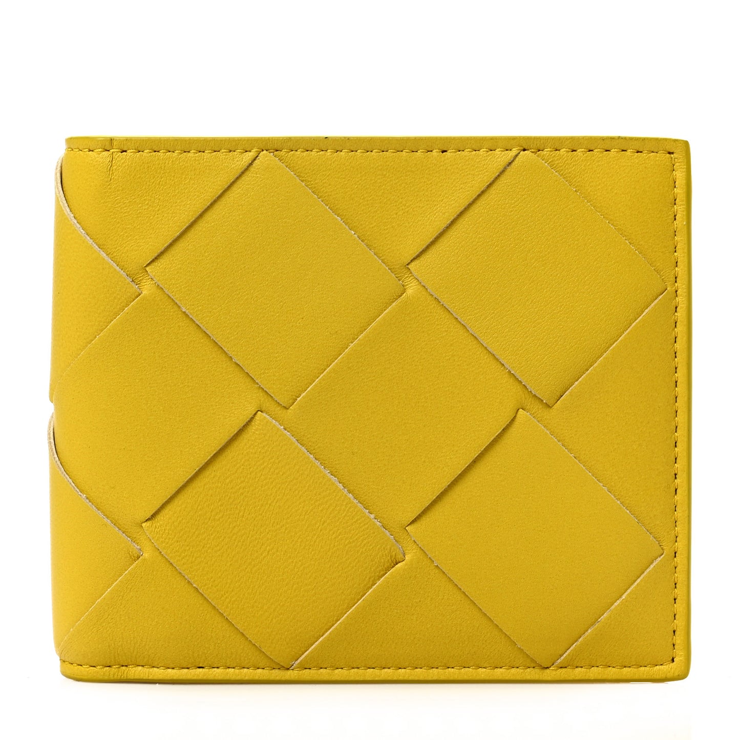 Nappa Maxi Intrecciato Bi-Fold Wallet Buttercup
