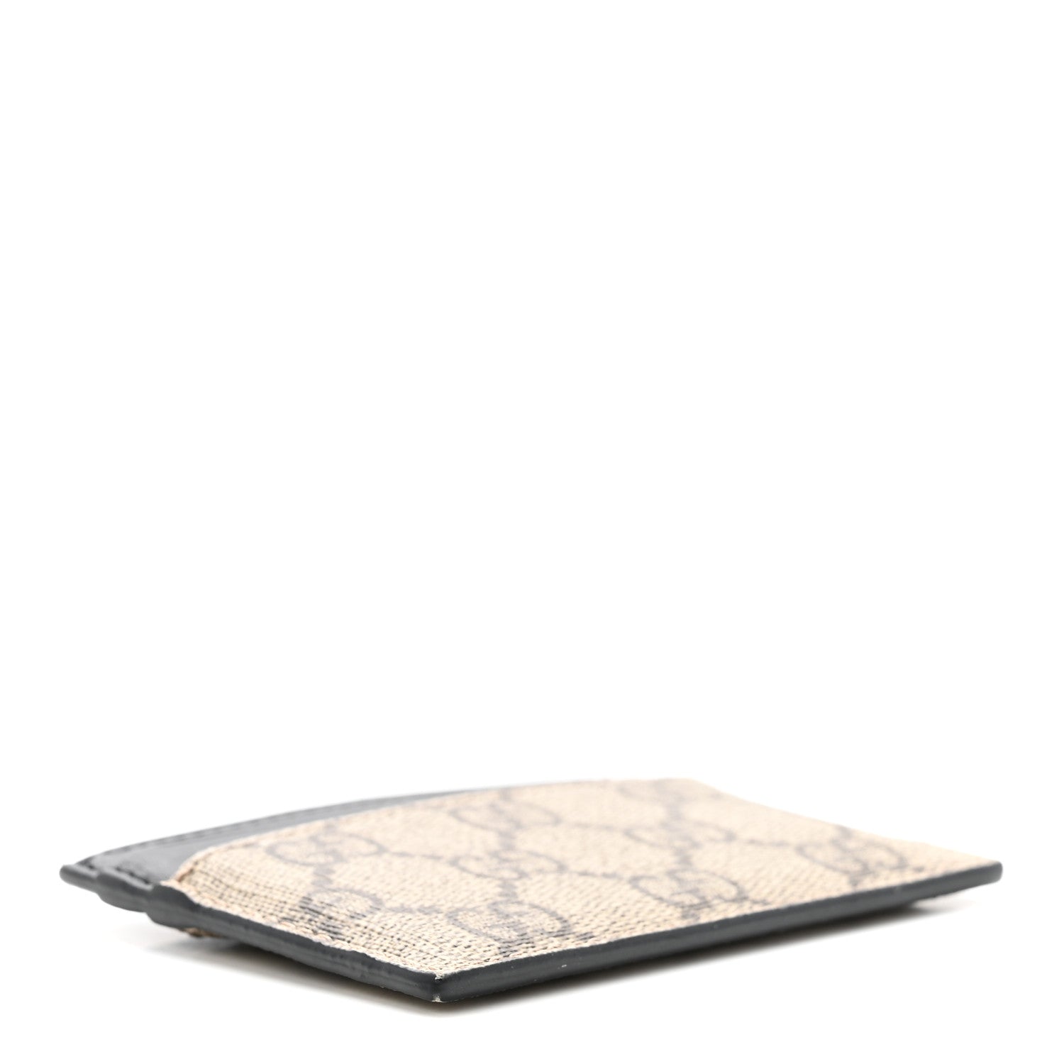 Gucci GG Supreme Monogram Calfskin Card Holder Beige Black 4 of 6