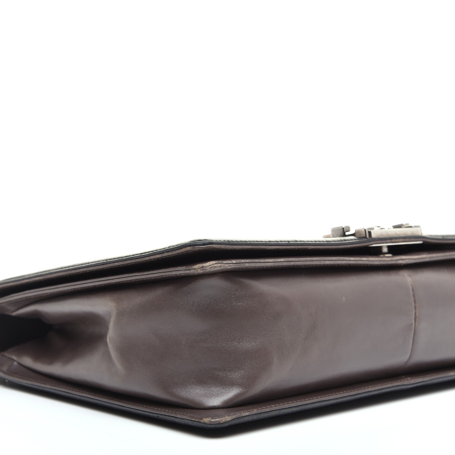 Chanel Glazed Calfskin Large Boy Flap Black Brown 7 of 8