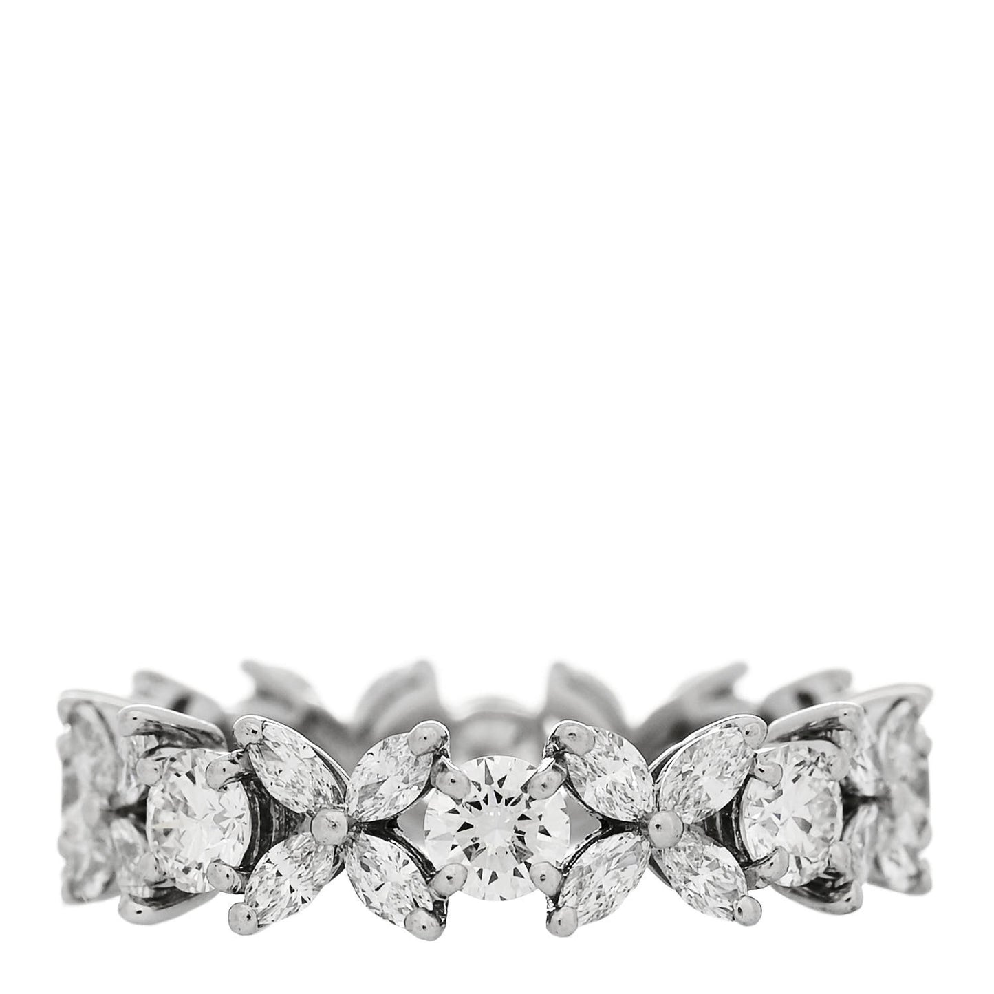 Platinum Diamond Victoria Alternating Band Ring 50 5.5