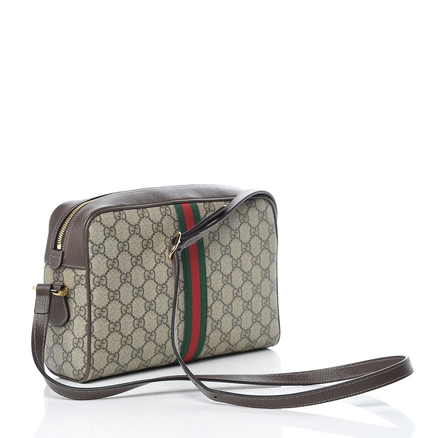 Gucci GG Supreme Monogram Web Small Ophidia Shoulder Bag Brown 3 of 10