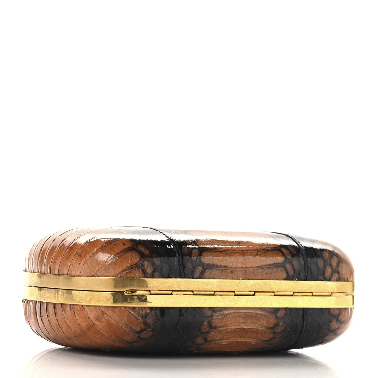 Alexander McQueen Python Skull Box Clutch Brown 4 of 12