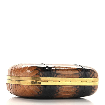 Alexander McQueen Python Skull Box Clutch Brown 4 of 12
