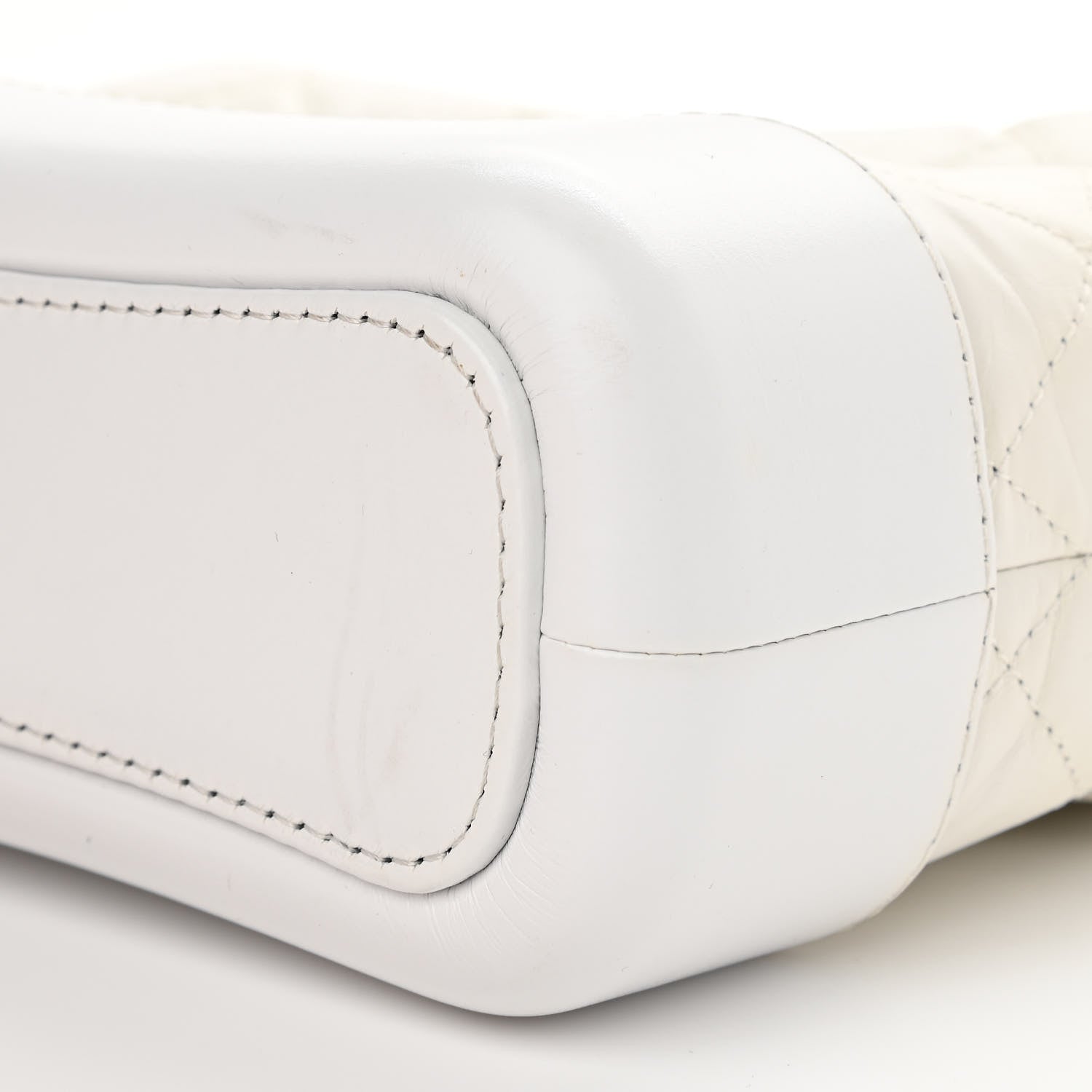 Chanel Aged Calfskin Quilted Small Gabrielle Hobo White 10 of 13
