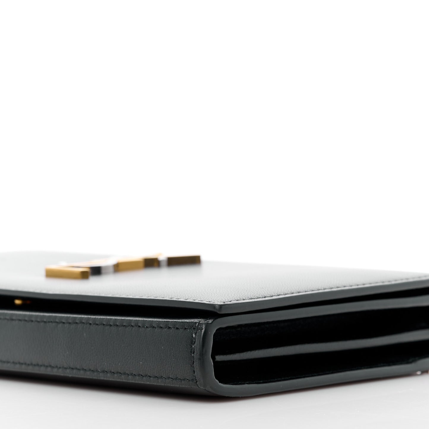 Smooth Calfskin Tri-Metal Cassandre Wallet On Chain WOC Black