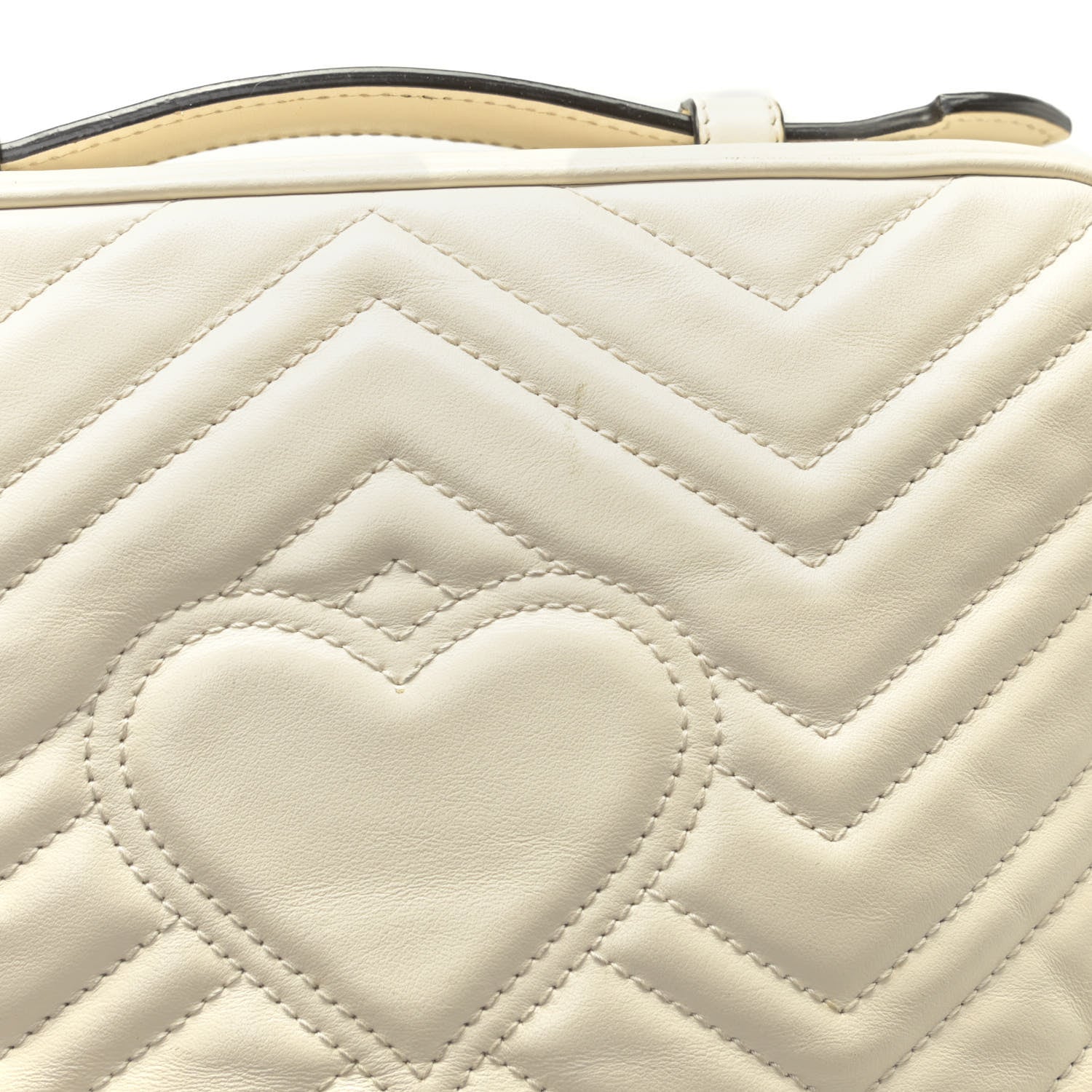 Gucci Calfskin Matelasse Sylvie Web Small GG Marmont Top Handle Shoulder Bag White 18 of 18