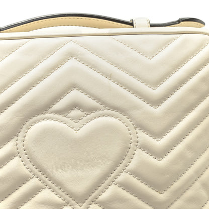 Gucci Calfskin Matelasse Sylvie Web Small GG Marmont Top Handle Shoulder Bag White 18 of 18