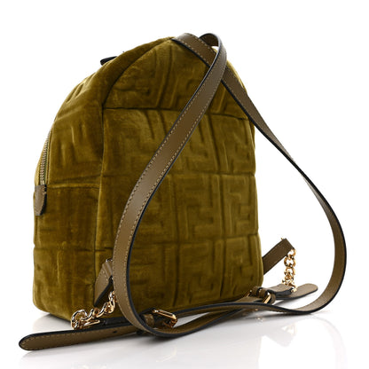 Fendi Velvet Vitello Century FF Embossed Mini Backpack Camaleonte 2 of 9