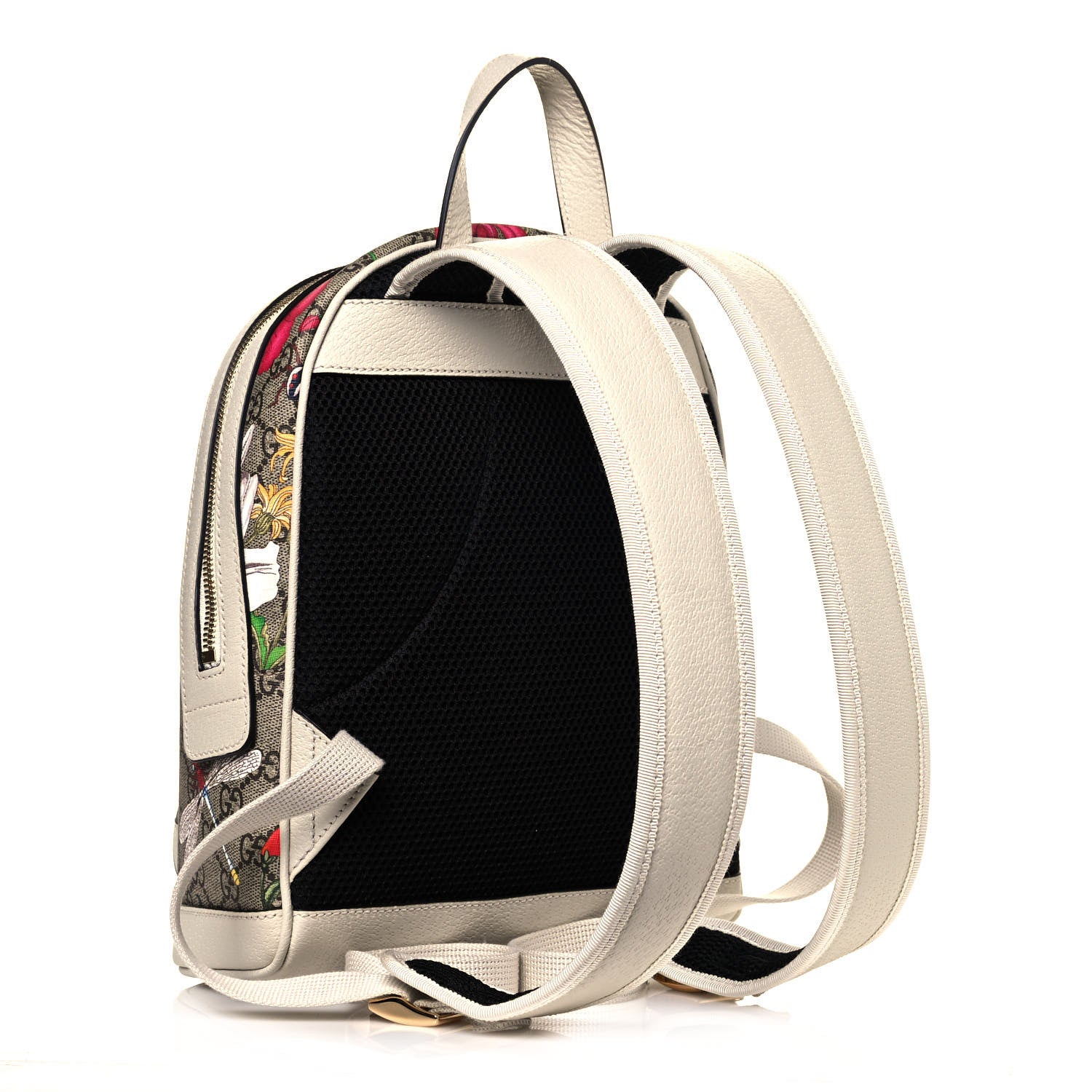 Gucci GG Supreme Monogram Flora Web Small Ophidia Day Backpack White 3 of 10