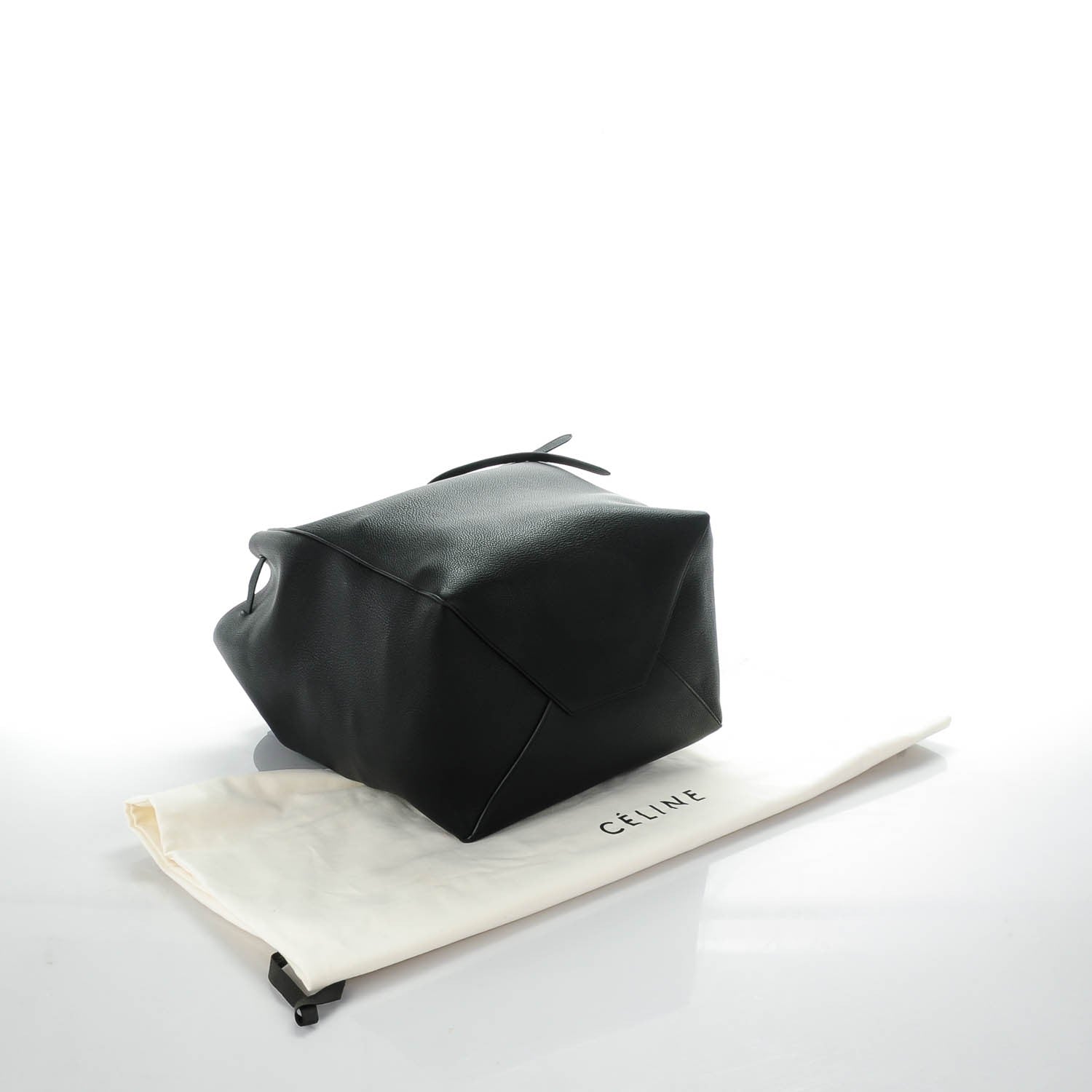 Celine Soft Grained Calfskin Medium Belt Cabas Phantom Black 4 of 7