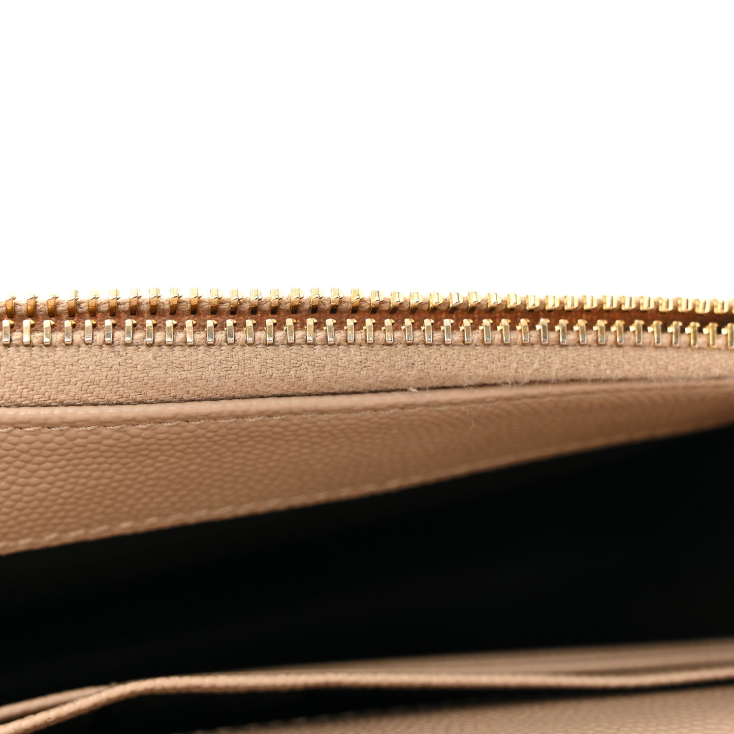 Grain De Poudre Matelasse Chevron Monogram Envelope Chain Wallet Dark Latte