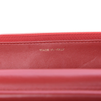 Chanel Lambskin Quilted Boy Wallet On Chain WOC Red 9 of 11