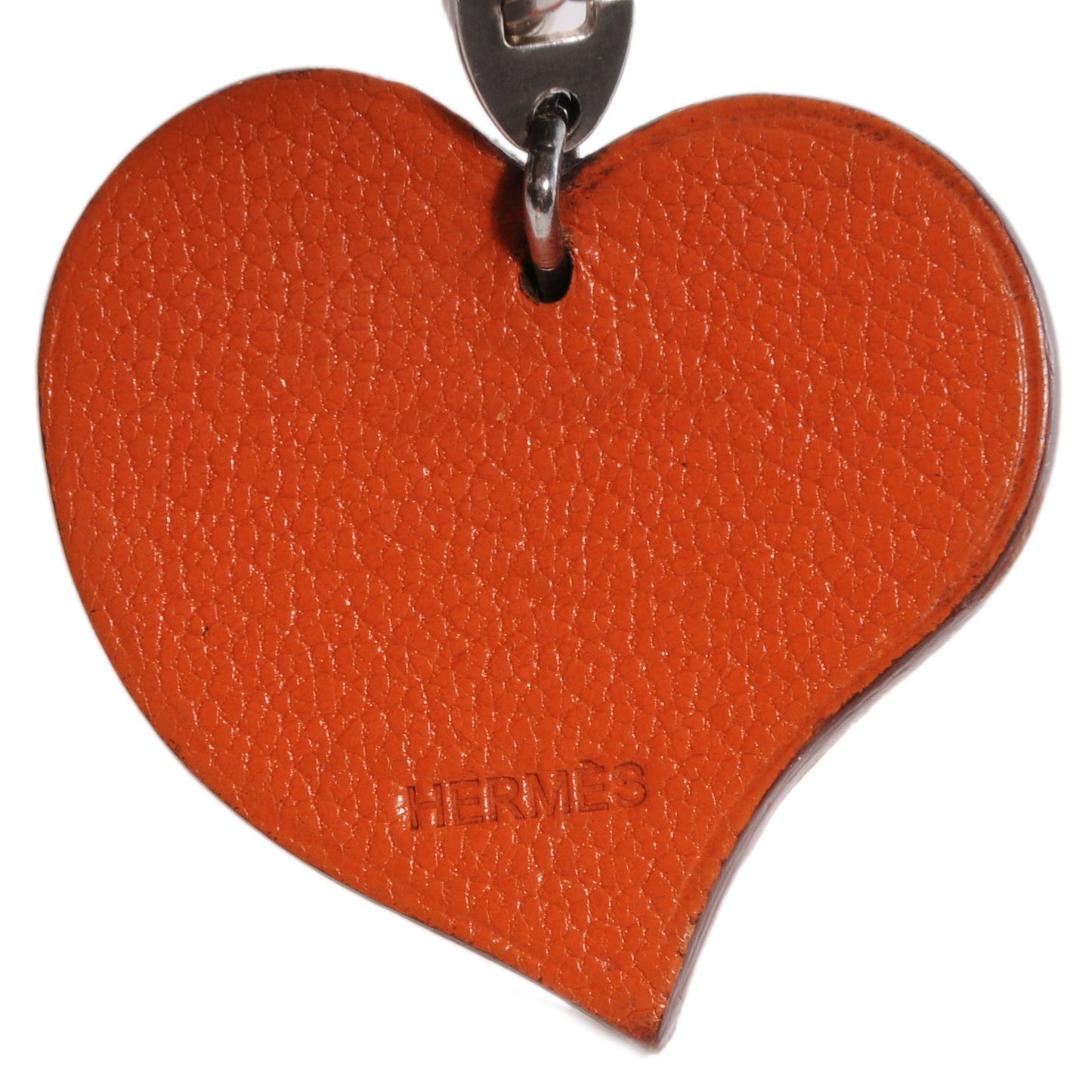 Chevre Chaine D'Amour Heart Key Chain Rouge Vif Orange