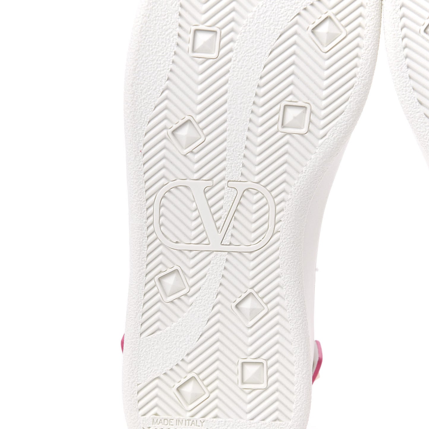 Calfskin Womens Backnet Sneakers 35.5 White Fuchsia
