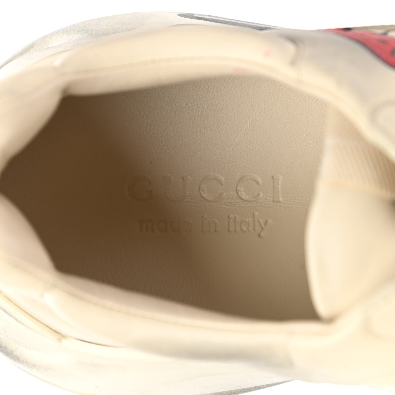 Gucci Calfskin Mouth Print Mens Rhyton Sneakers 9.5 Ivory 7 of 10