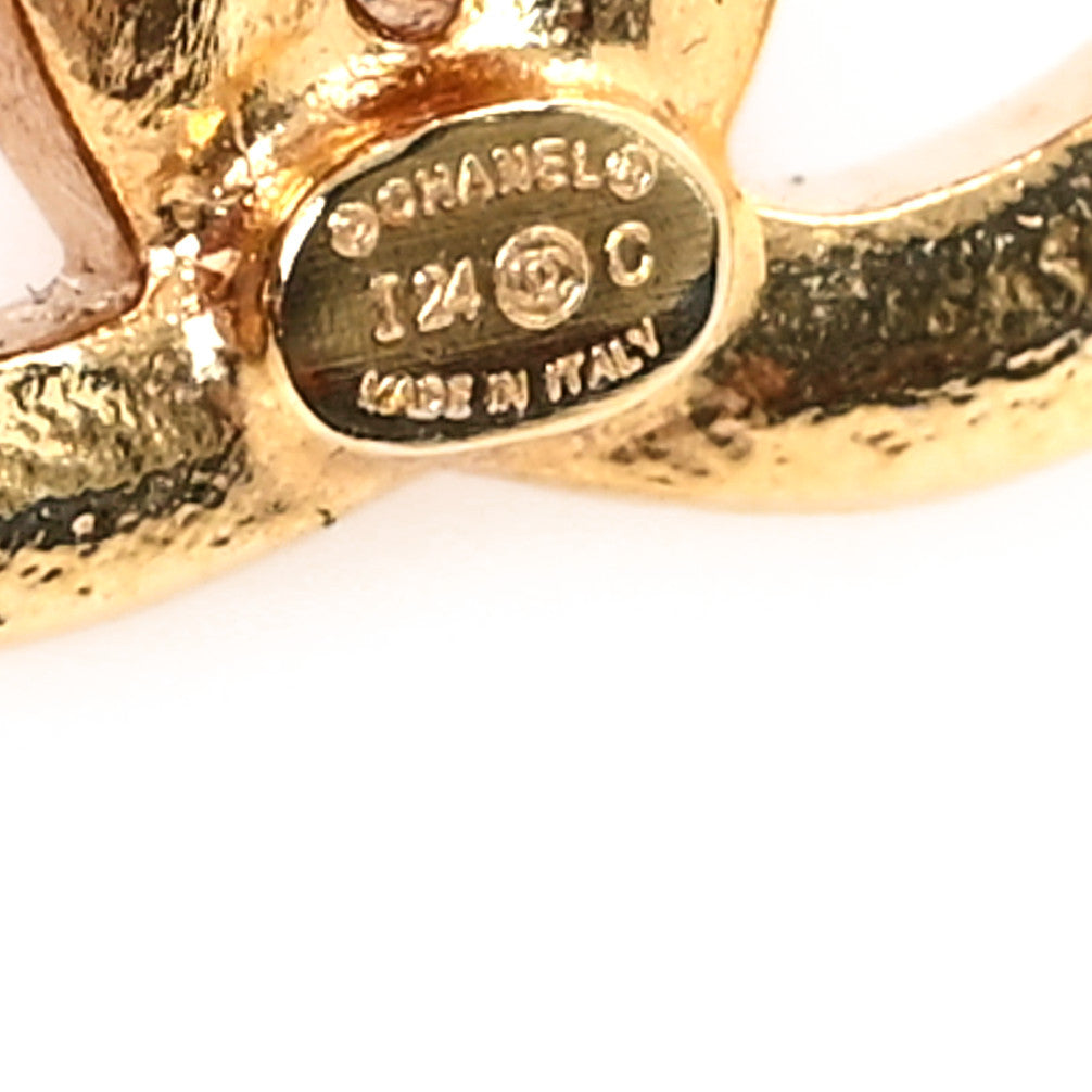 Chanel CC Hoop Drop Earrings Gold 3 of 5