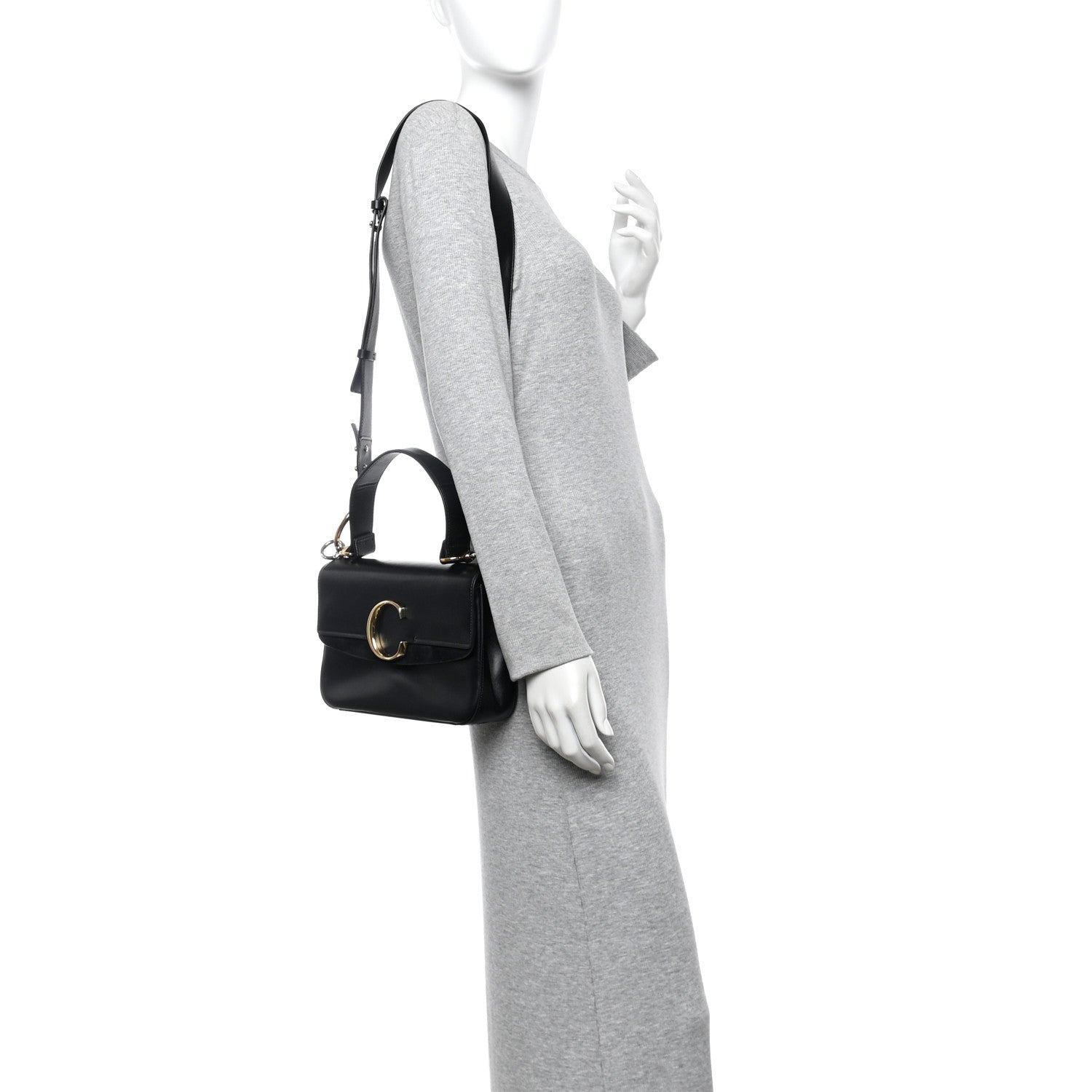 Chloe Calfskin Small C Double Carry Black 3 of 19